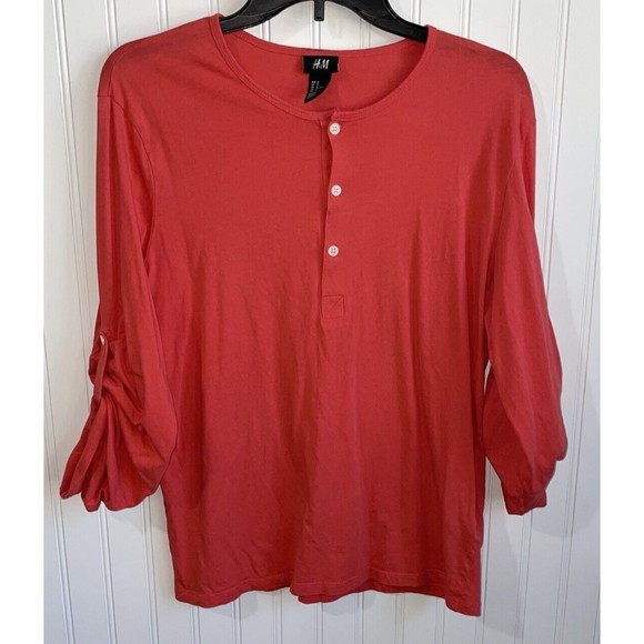 H&M Shirt Womens 2‎ Mauve Pink Button Down Top Semi Sheer Neutral Minimalist - Picture 1 of 10